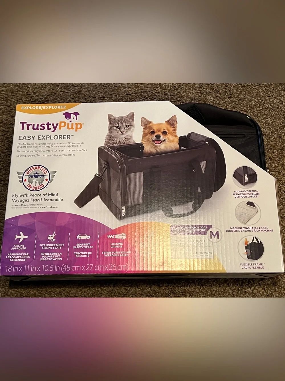 Trusty Pup Easy Explorer Secure Mesh Carrier for Cats and Dogs - NEW